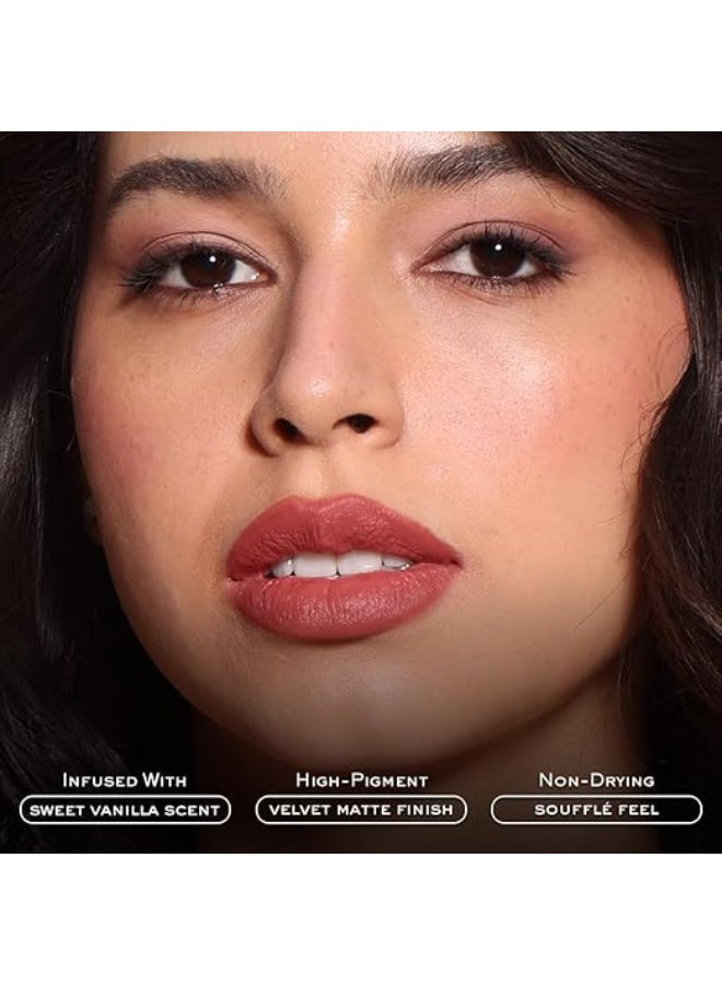 كيرو أحمر شفاه سائل ناعم غير لامع من كيرو فيلفيت سوفليه - لون جوزة الطيب الغني، 5 مل | تركيبة موس مرطبة وخفيفة الوزن | لون غني، لمسة نهائية غير لامعة تدوم طويلاً - Image 4